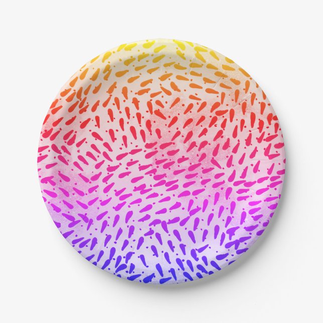Abstract Colourful Dot Paper Plate (Front)
