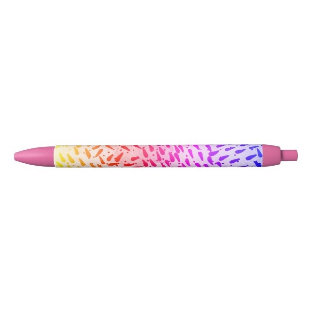 Abstract Colourful Dots Black Ink Pen (Front)