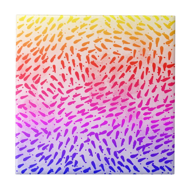 Abstract Colourful Dots Tile (Front)