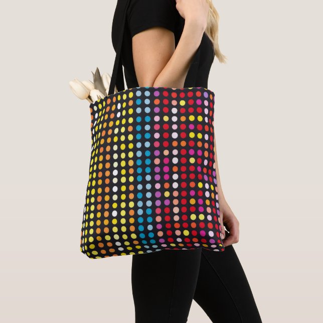Abstract Colourful Dotted Pattern Tote Bag (Close Up)