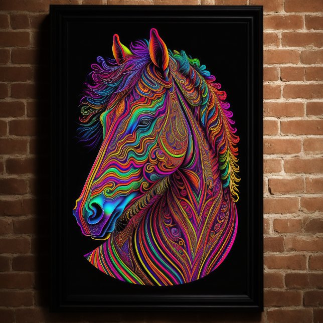 Abstract Colourful Drawing of A Horse 2:3 II Poster (Creator Uploaded)