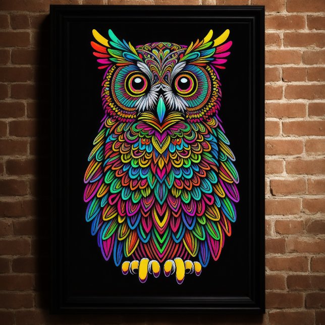 Abstract Colourful Drawing of An Owl 2:3 Poster (Creator Uploaded)