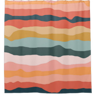 Abstract Colourful Earthy Coral Stripe Pattern