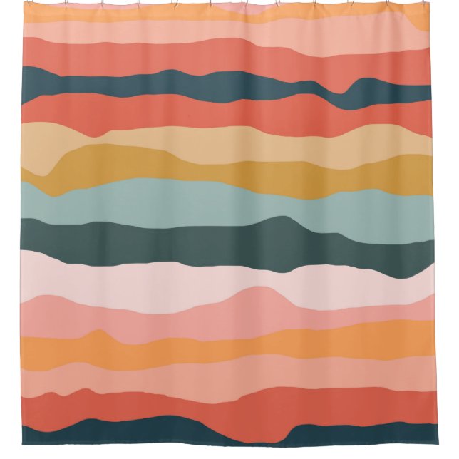 Abstract Colourful Earthy Coral Stripe Pattern (Front)