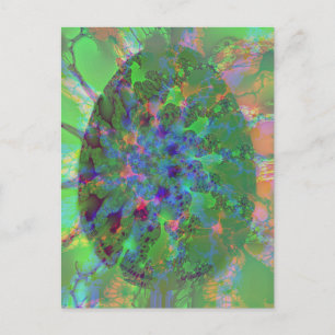 Abstract Colourful Egg Elegant Green Purple Orange Holiday Postcard