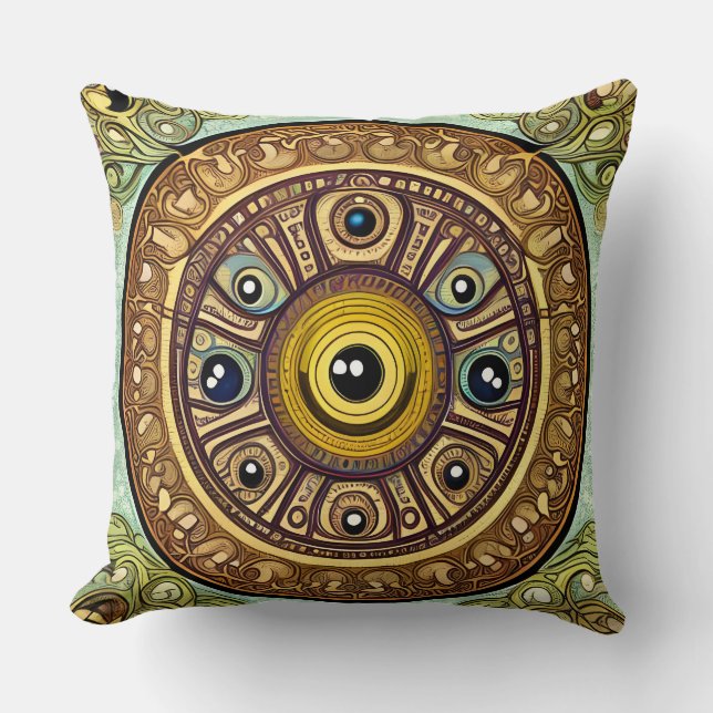 Abstract Colourful Eye Throw Pillow (Front)