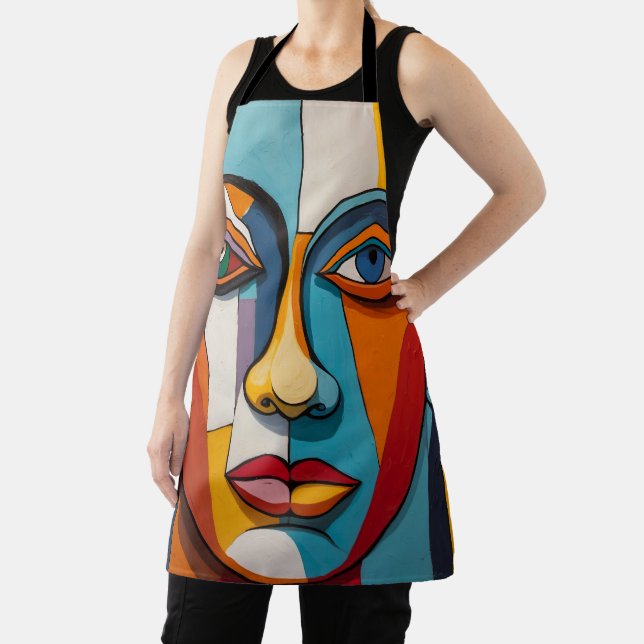 Abstract Colourful Face Art Apron (Insitu)