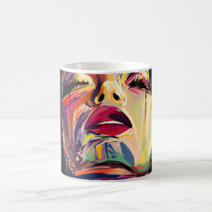 Abstract Colourful Face Coffee Mug