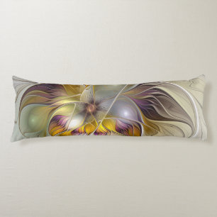Abstract Colourful Fantasy Flower Fractal Art Body Pillow