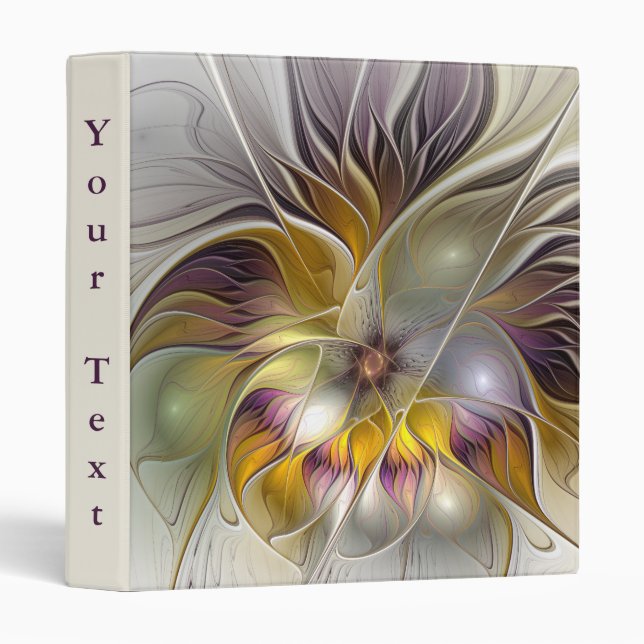 Abstract Colourful Fantasy Flower Modern Art Text Binder (Front/Spine)