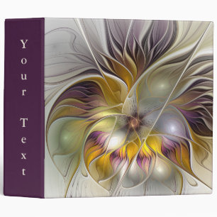 Abstract Colourful Fantasy Flower Modern Art Text Binder