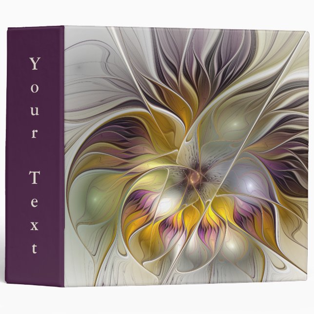 Abstract Colourful Fantasy Flower Modern Art Text Binder (Front/Spine)
