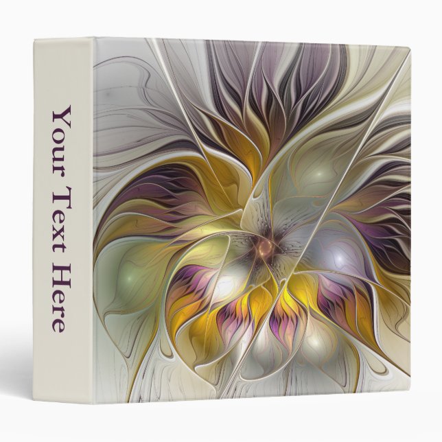 Abstract Colourful Fantasy Flower Modern Art Text Binder (Front/Spine)