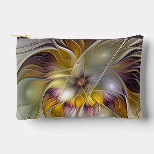 Abstract Colourful Fantasy Flower Modern Fractal Accessory Pouch