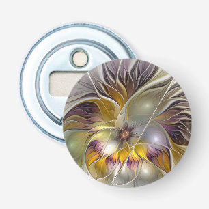 Abstract Colourful Fantasy Flower Modern Fractal Bottle Opener