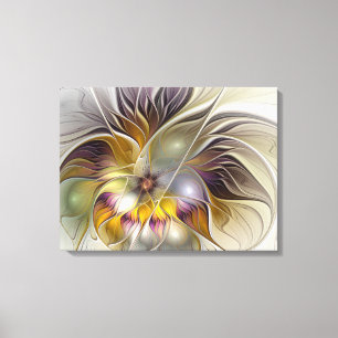 Abstract Colourful Fantasy Flower Modern Fractal Canvas Print