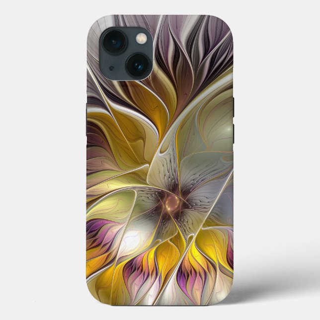 Abstract Colourful Fantasy Flower Modern Fractal Case-Mate iPhone Case (Back)