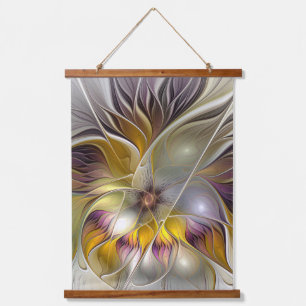 Abstract Colourful Fantasy Flower Modern Fractal Hanging Tapestry