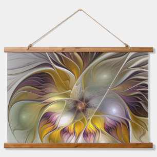 Abstract Colourful Fantasy Flower Modern Fractal Hanging Tapestry