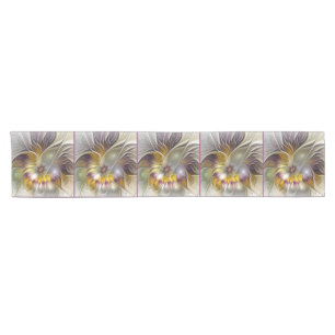 Abstract Colourful Fantasy Flower Modern Fractal Short Table Runner