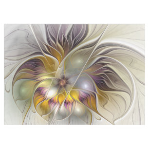 Abstract Colourful Fantasy Flower Modern Fractal Tablecloth