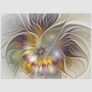 Abstract Colourful Fantasy Flower Modern Fractal Tissue Paper