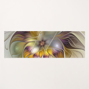 Abstract Colourful Fantasy Flower Modern Fractal Yoga Mat