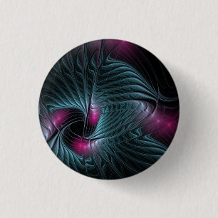 Abstract Colourful Fantasy Fractal 1 Inch Round Button