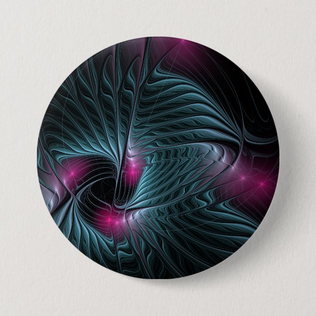 Abstract Colourful Fantasy Fractal 3 Inch Round Button (Front)