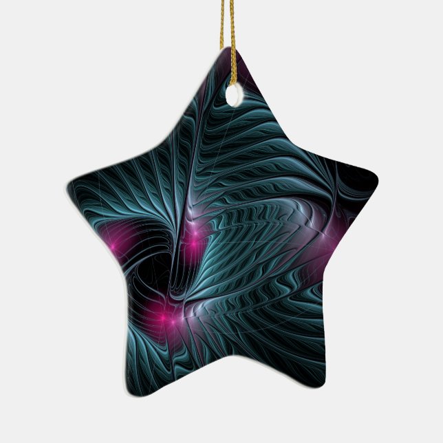 Abstract Colourful Fantasy Fractal Ceramic Ornament (Right)