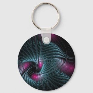 Abstract Colourful Fantasy Fractal Keychain