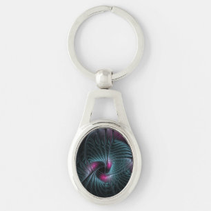 Abstract Colourful Fantasy Fractal Keychain