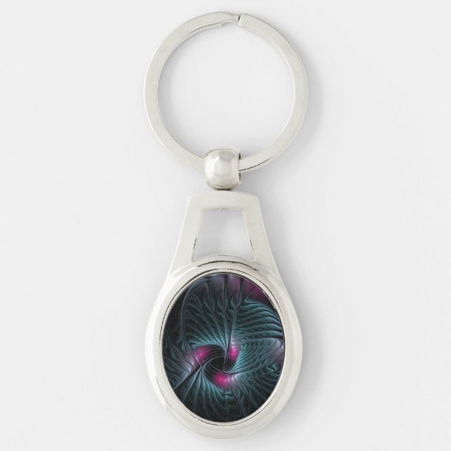 Abstract Colourful Fantasy Fractal Keychain (Front)