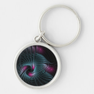 Abstract Colourful Fantasy Fractal Keychain