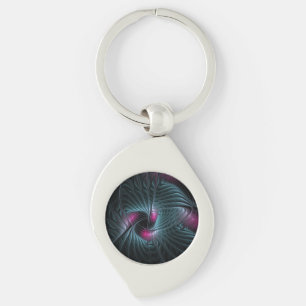 Abstract Colourful Fantasy Fractal Keychain