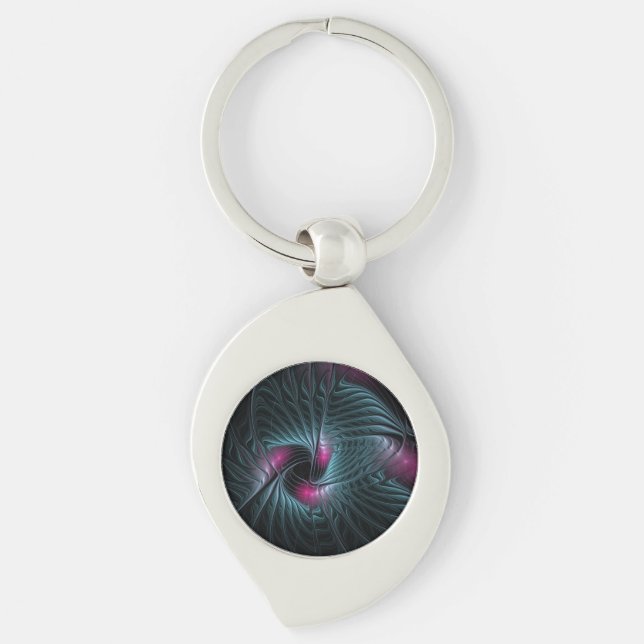 Abstract Colourful Fantasy Fractal Keychain (Front)