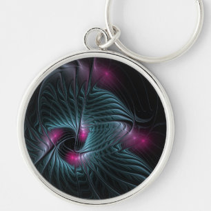 Abstract Colourful Fantasy Fractal Keychain