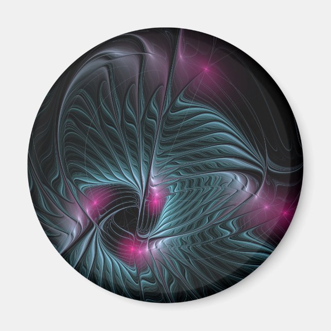Abstract Colourful Fantasy Fractal Magnet (Front)