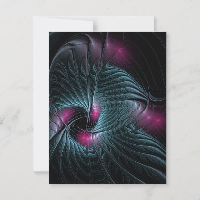 Abstract Colourful Fantasy Fractal  Save The Date (Front)
