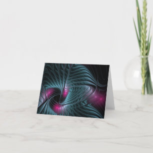 Abstract Colourful Fantasy Fractal Thank You Card