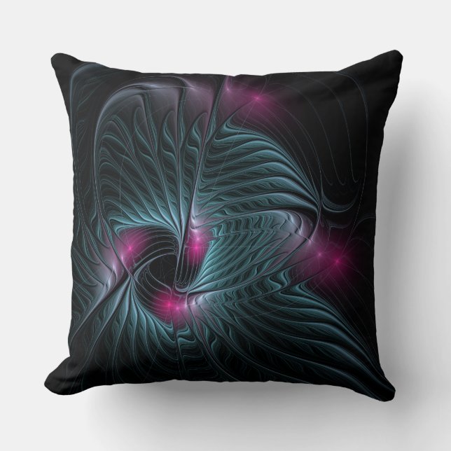 Abstract Colourful Fantasy Fractal Throw Pillow (Front)