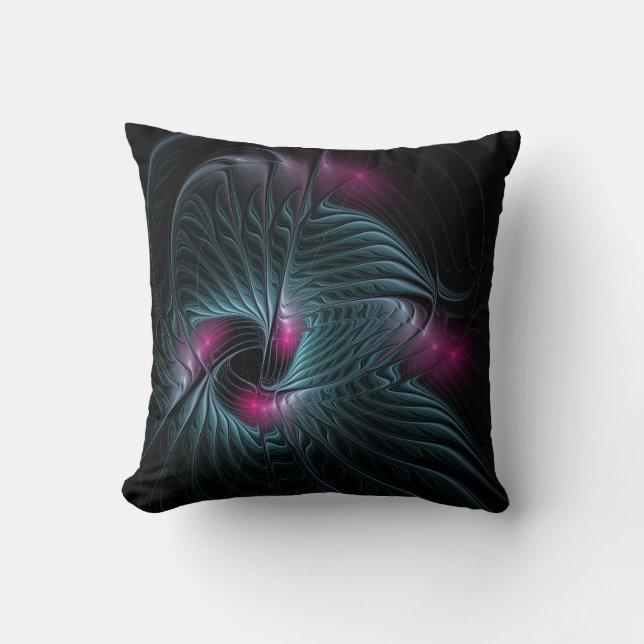 Abstract Colourful Fantasy Fractal Throw Pillow (Front)