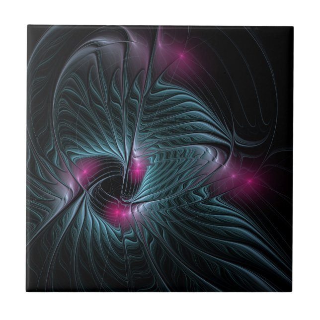 Abstract Colourful Fantasy Fractal   Tile (Front)