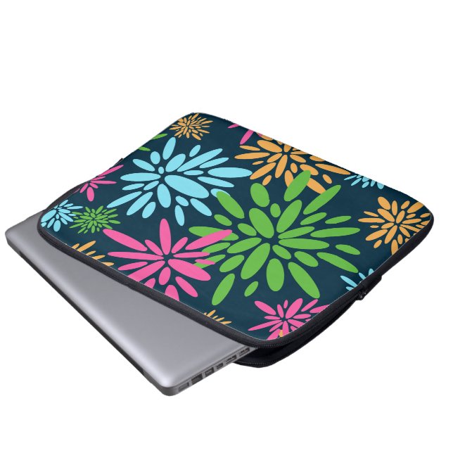 Abstract Colourful Fireworks Flower Electronics Ba Laptop Sleeve (Front Bottom)