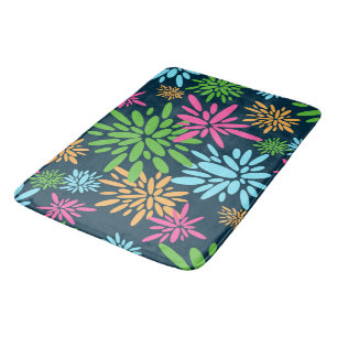 Abstract Colourful Fireworks Flowers Bath Mat