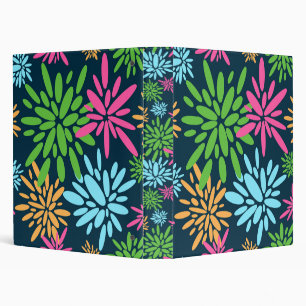 Abstract Colourful Fireworks Flowers Binder
