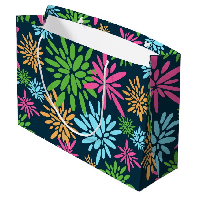 Abstract Colourful Fireworks Flowers Gift Bag (Back Angled)