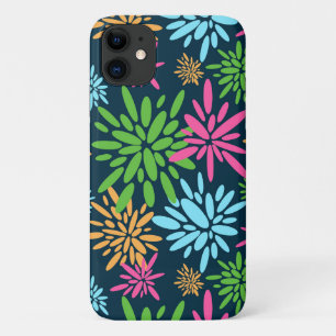 Abstract Colourful Fireworks Flowers iPhone case