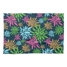Abstract Colourful Fireworks Flowers Kitchen Towel