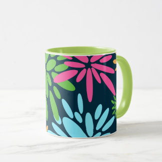 Abstract Colourful Fireworks Flowers Mug
